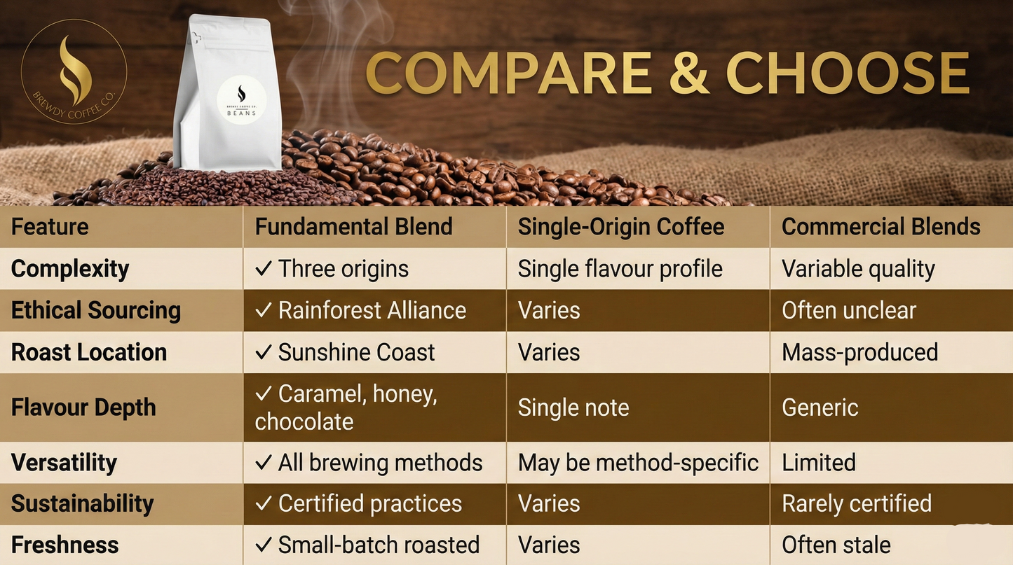 Fundamental Blend | Premium Coffee Beans & Ground | Three-Origin Blend