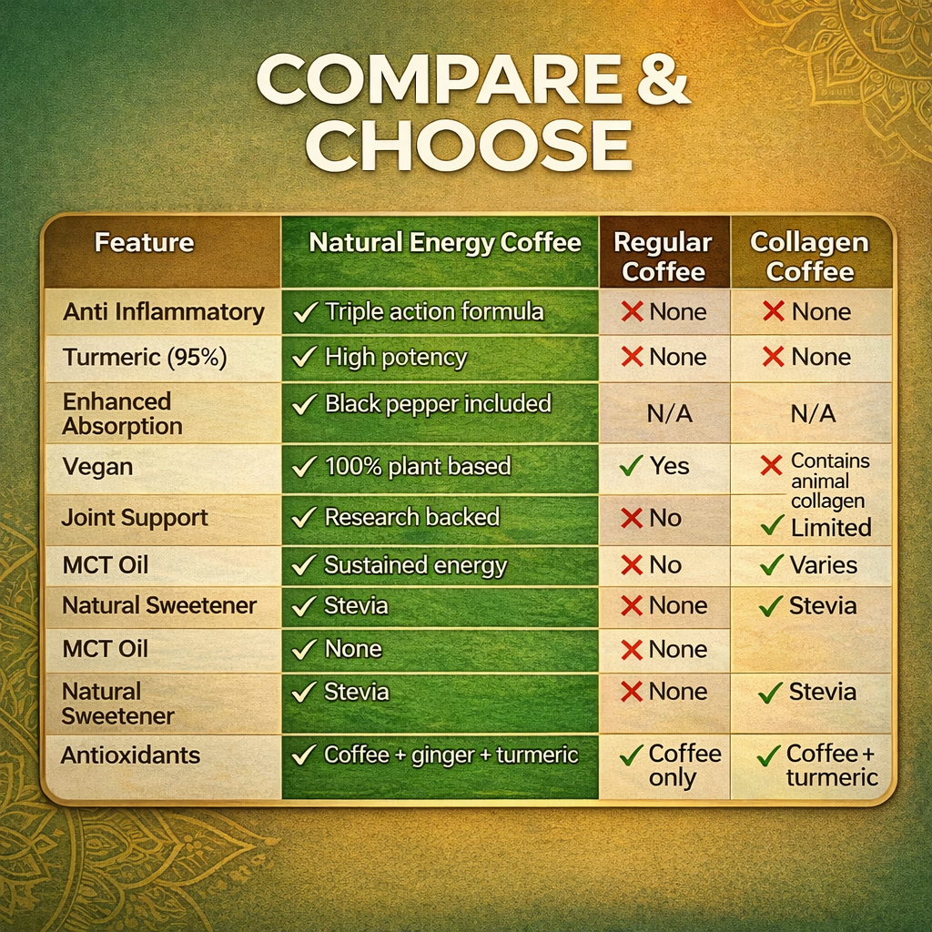 NATURAL ENERGY COFFEE | Vegan Turmeric Coffee with Ginger & Black Pepper